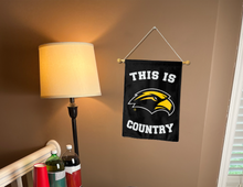 Load image into Gallery viewer, this is southern miss country garden flag hung inside for college dorm decor