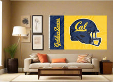 Load image into Gallery viewer, indoor display of uc berkeley football flag for man cave decor