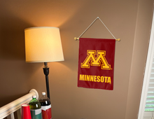 Load image into Gallery viewer, university of minnesota garden flag hung inside for college dorm decor