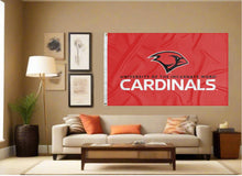 Load image into Gallery viewer, indoor display of red university of the incarnate word cardinals flag for man cave decor