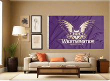 Load image into Gallery viewer, indoor display of purple westminster university griffins for man cave decor