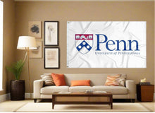 Load image into Gallery viewer, indoor display of blue upenn flag for man cave decor