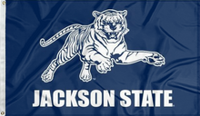 Load image into Gallery viewer, blue jackson state tigers flag for college dorm decor