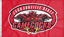 Load image into Gallery viewer, red jacksonville state gamecocks flag for college dorm decor