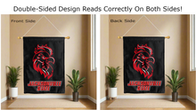 Load image into Gallery viewer, jacksonville state logo reading correctly on both sides of black house flag