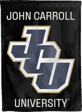 Load image into Gallery viewer, black john carroll university double sided house flag for game day decor