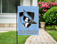 Load image into Gallery viewer, light blue johns hopkins double sided garden flag for yard decor