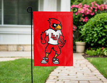 Load image into Gallery viewer, red lamar university garden flag with big red cardinal logo for yard decor