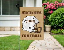 Load image into Gallery viewer, light brown lehigh mountain hawks football garden flag for yard decor