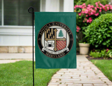 Load image into Gallery viewer, green loyola university maryland double sided garden flag for yard decor