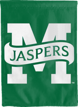 Load image into Gallery viewer, green manhattan university double sided house flag for game day decor