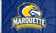Load image into Gallery viewer, blue-marquette-golden-eagles-flag-for-college-dorm-decor