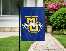Load image into Gallery viewer, blue marquette university double sided garden flag for yard decor