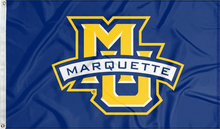 Load image into Gallery viewer, blue-marquette-university-flag-for-college-dorm-decor