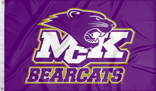 Load image into Gallery viewer, purple mckendree bearcats flag for college dorm decor