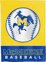 Load image into Gallery viewer, mcneese baseball double sided house flag for college dorm decor