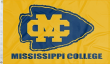 Load image into Gallery viewer, gold mississippi college flag for college dorm decor