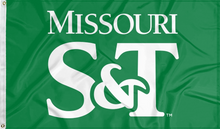 Load image into Gallery viewer, green missouri s&t miners flag for college dorm decor