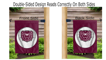 Load image into Gallery viewer, missouri state baseball logo reading correctly on both sides of garden flag