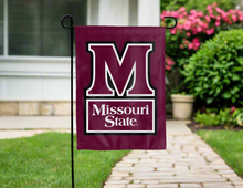 Load image into Gallery viewer, missouri state garden flag hung outside the home for yard decor