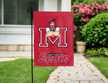 Load image into Gallery viewer, red monmouth college fighting scots double sided garden flag for yard decor