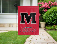 Load image into Gallery viewer, red monmouth college fighting scots double sided garden flag for yard decor