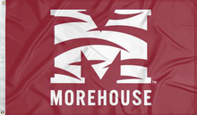 Load image into Gallery viewer, maroon morehouse college flag for college dorm decor