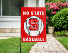 Load image into Gallery viewer, red nc state baseball double sided garden flag for yard decor