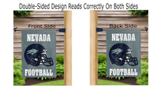Load image into Gallery viewer, nevada football logo reading correctly on both sides of garden flag