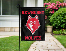 Load image into Gallery viewer, black newberry college wolves double sided garden flag for yard decor