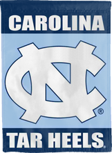 Load image into Gallery viewer, north carolina tar heels double sided house flag for college dorm decor