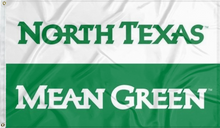 Load image into Gallery viewer, north texas mean green flag for college dorm decor