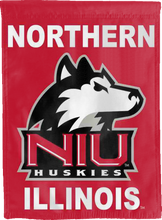 Load image into Gallery viewer, red northern illinois niu huskies double sided house flag for college dorm decor
