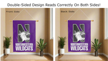 Load image into Gallery viewer, northwestern wildcats logo reading correctly on both sides of house flag