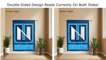 Load image into Gallery viewer, northwood university logo reading correctly on both sides of house flag