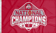 Load image into Gallery viewer, red ohio state football 2024 national champions flag for college dorm decor