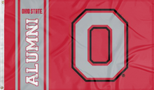 Load image into Gallery viewer, red ohio state university alumni flag for college dorm decor
