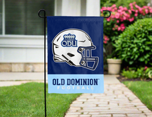 Load image into Gallery viewer, old dominion football garden flag hung outside for yard decor