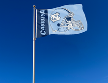 Load image into Gallery viewer, outdoor display of unc football flag for tailgate decor