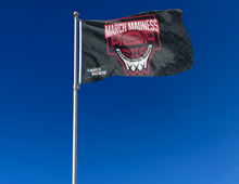 Load image into Gallery viewer, outdoor display of arkansas basketball march madness 2026 flag for tailgate decor