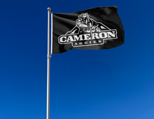 Load image into Gallery viewer, outdoor display of cameron university flag for tailgate decor