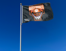 Load image into Gallery viewer, outdoor display of clemson basketball march madness 2026 flag for tailgate decor