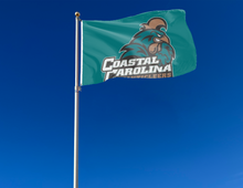 Load image into Gallery viewer, outdoor display of coastal carolina chanticleers flag for tailgate decor