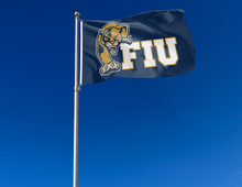 Load image into Gallery viewer, outdoor display of blue fiu flag for tailgate decor