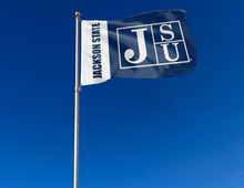 Load image into Gallery viewer, outdoor display of jackson state university flag for tailgate decor