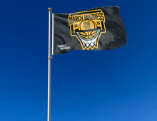 Load image into Gallery viewer, outdoor display of kennesaw state basketball march madness 2026 flag for tailgate decor