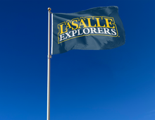 Load image into Gallery viewer, outdoor display of la salle explorers flag for tailgate decor