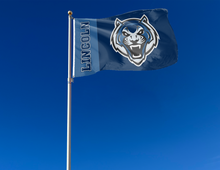 Load image into Gallery viewer, outdoor display of lincoln university flag for tailgate decor
