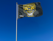 Load image into Gallery viewer, outdoor display of michigan basketball march madness 2026 flag for tailgate decor