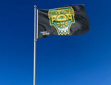 Load image into Gallery viewer, outdoor display of ndsu basketball march madness 2026 flag for tailgate decor
